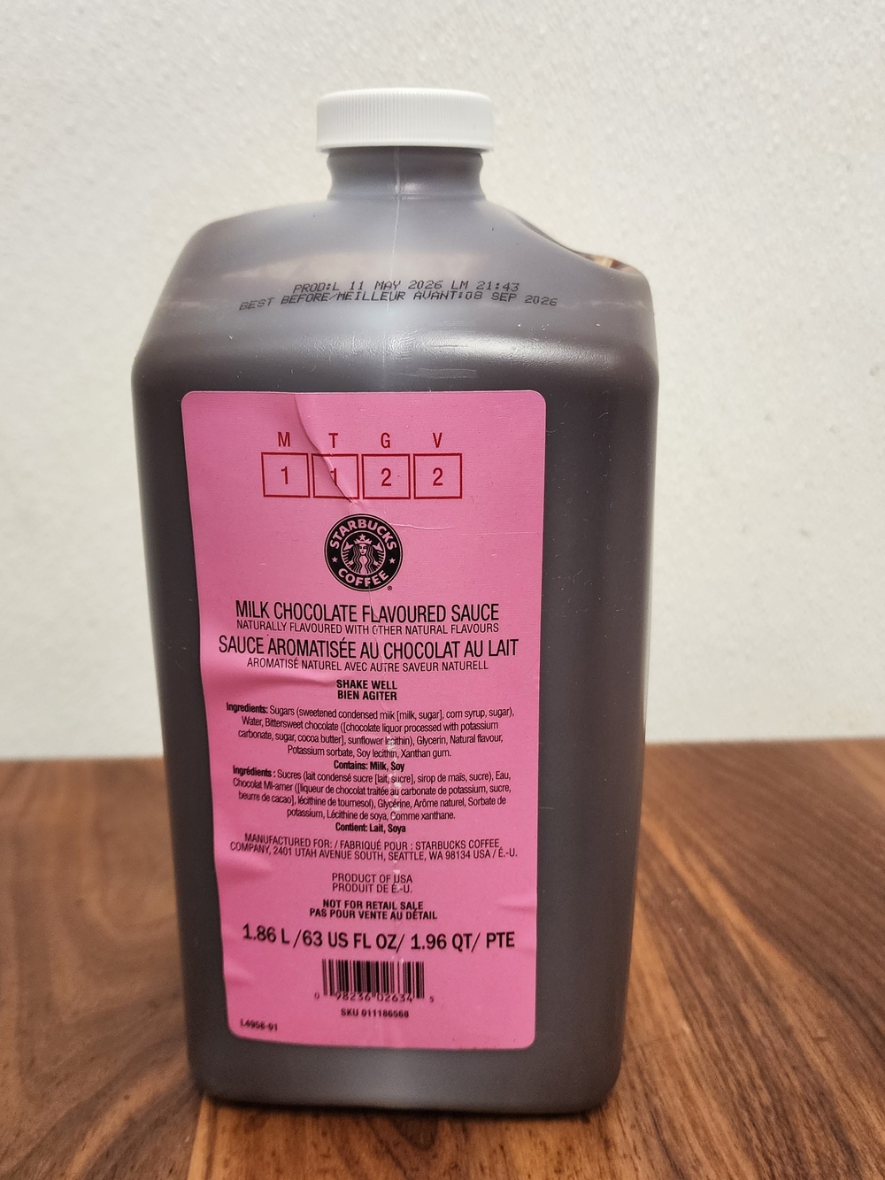 Starbucks Milk Chocolate Sauce (1.86L)
Brand new + sealed.